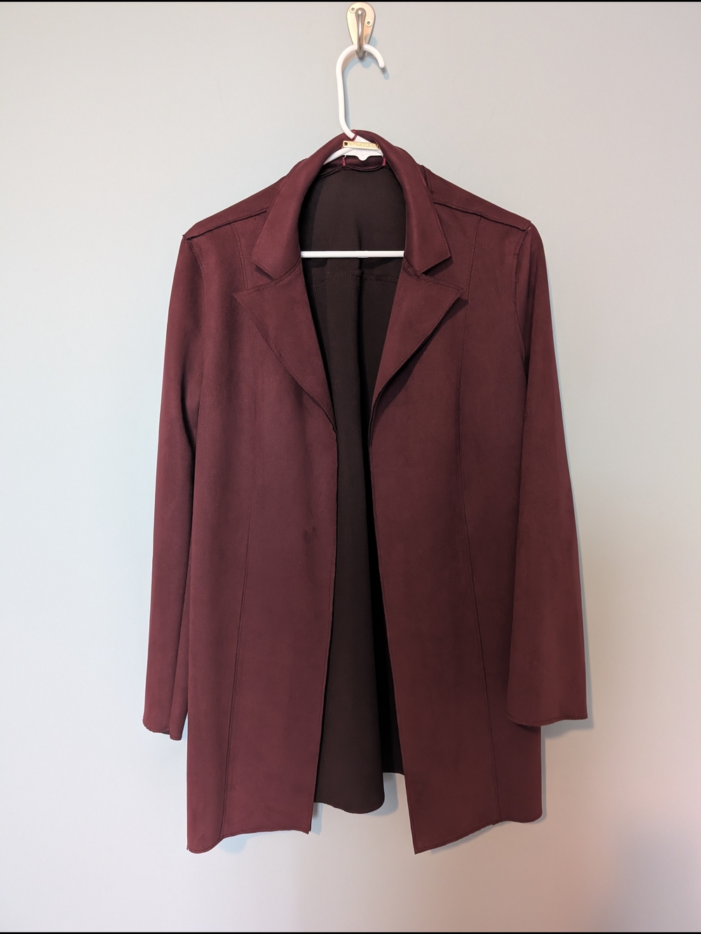 T Tahari Burgundy Open-Front Blazer Jacket